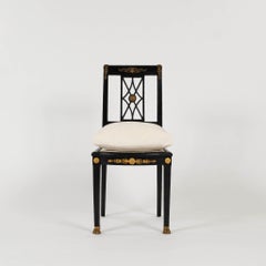 19. Jahrhundert Ebonisiert Italienisch Empire-Stil Side Chair