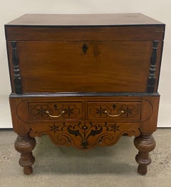 19th Century Ebonized Jackwood British Colonial Box on Stand from British Ceylon