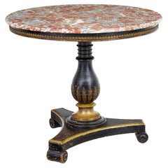 19th Century Ebonized Marble Top Centre Table