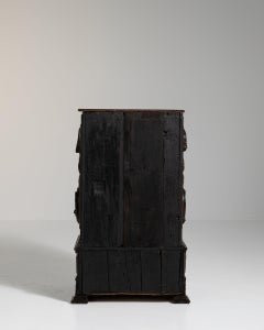19th Century Ebonized Neo-Baroque Breton Cabinet in Original Patina