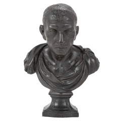 19th Century Ebonized Plaster Bust of Marcus Tulles Cicero