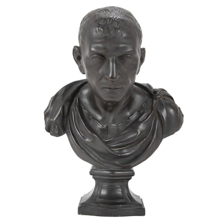 19th Century Ebonized Plaster Bust of Marcus Tulles Cicero For Sale at