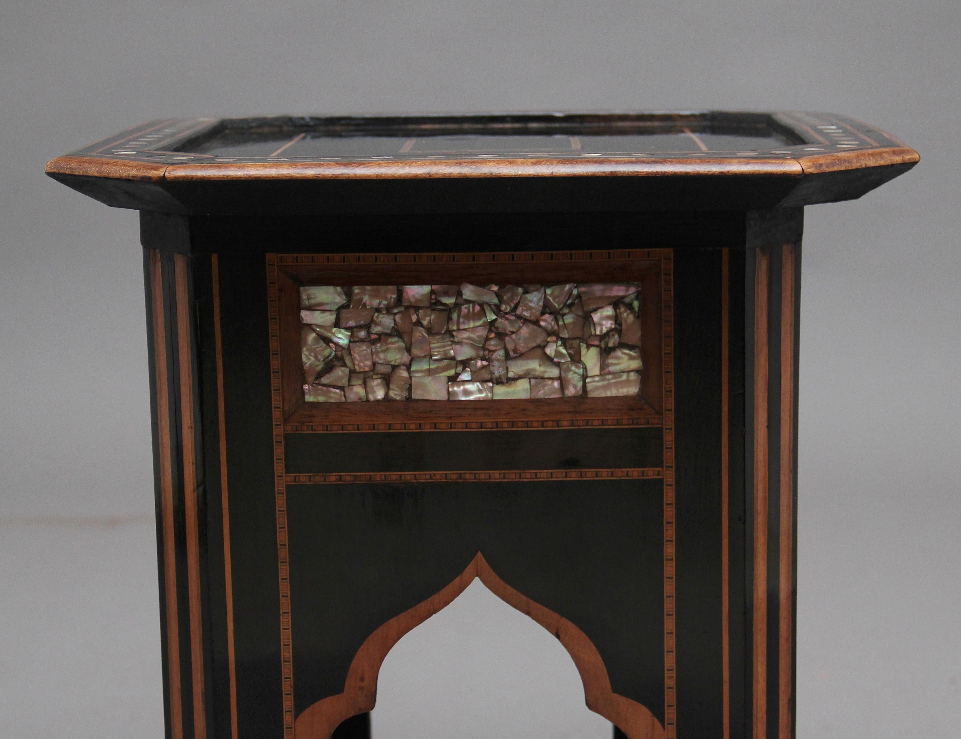 19th Century Ebony and Inlaid Occasional Table 3