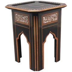 Antique 19th Century Ebony and Inlaid Occasional Table