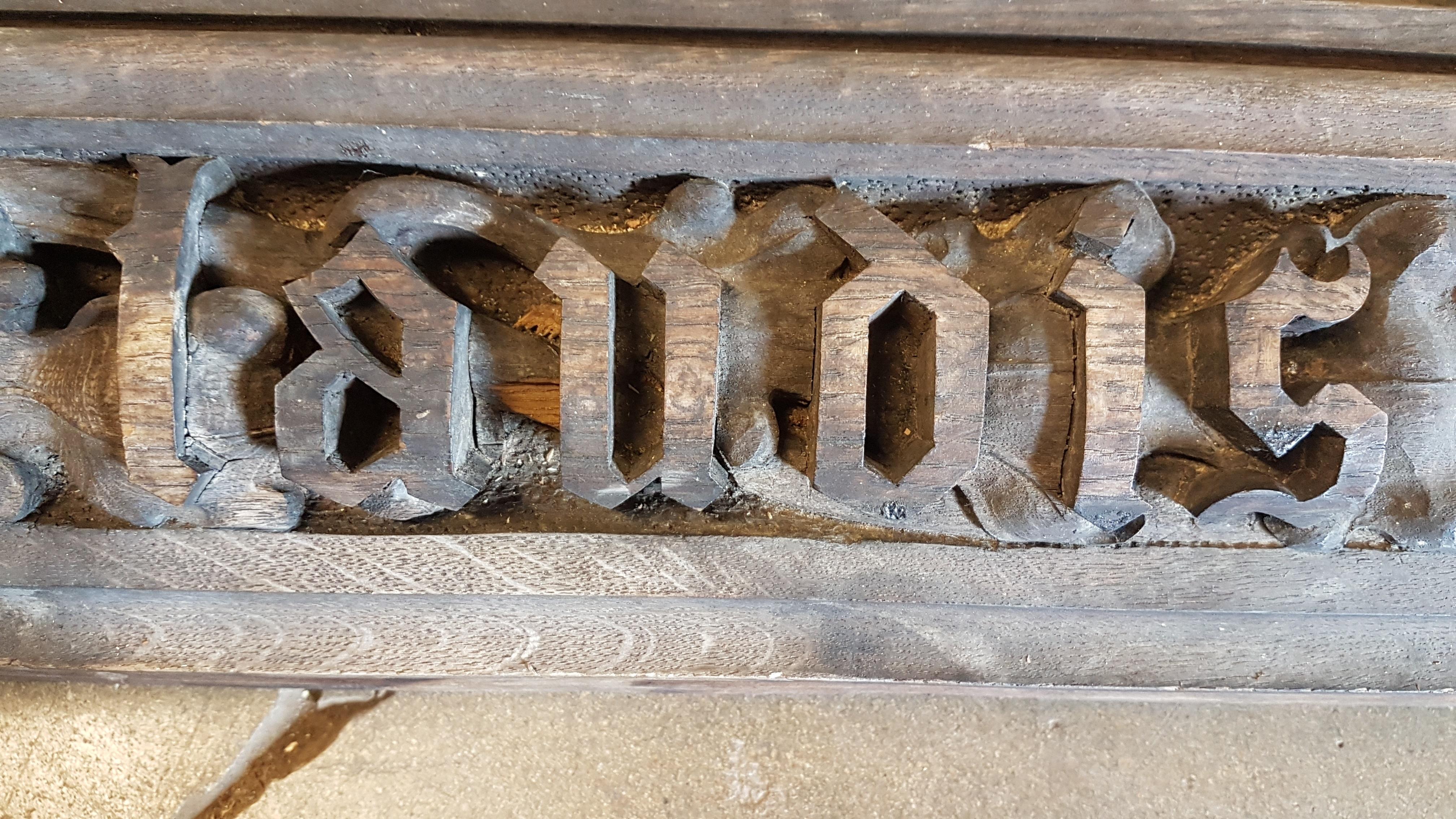 19th Century Ecclesiastical Carved Oak Beam Carved with Oak Leaves & Acorns For Sale 1