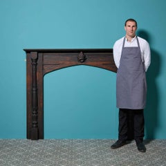 19th Century Ecclesiastical Oak & Mahogany Fire Mantel