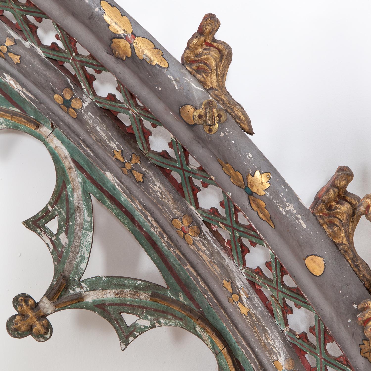 19th Century Ecclesiastical Painted Gothic Arched Frames 7