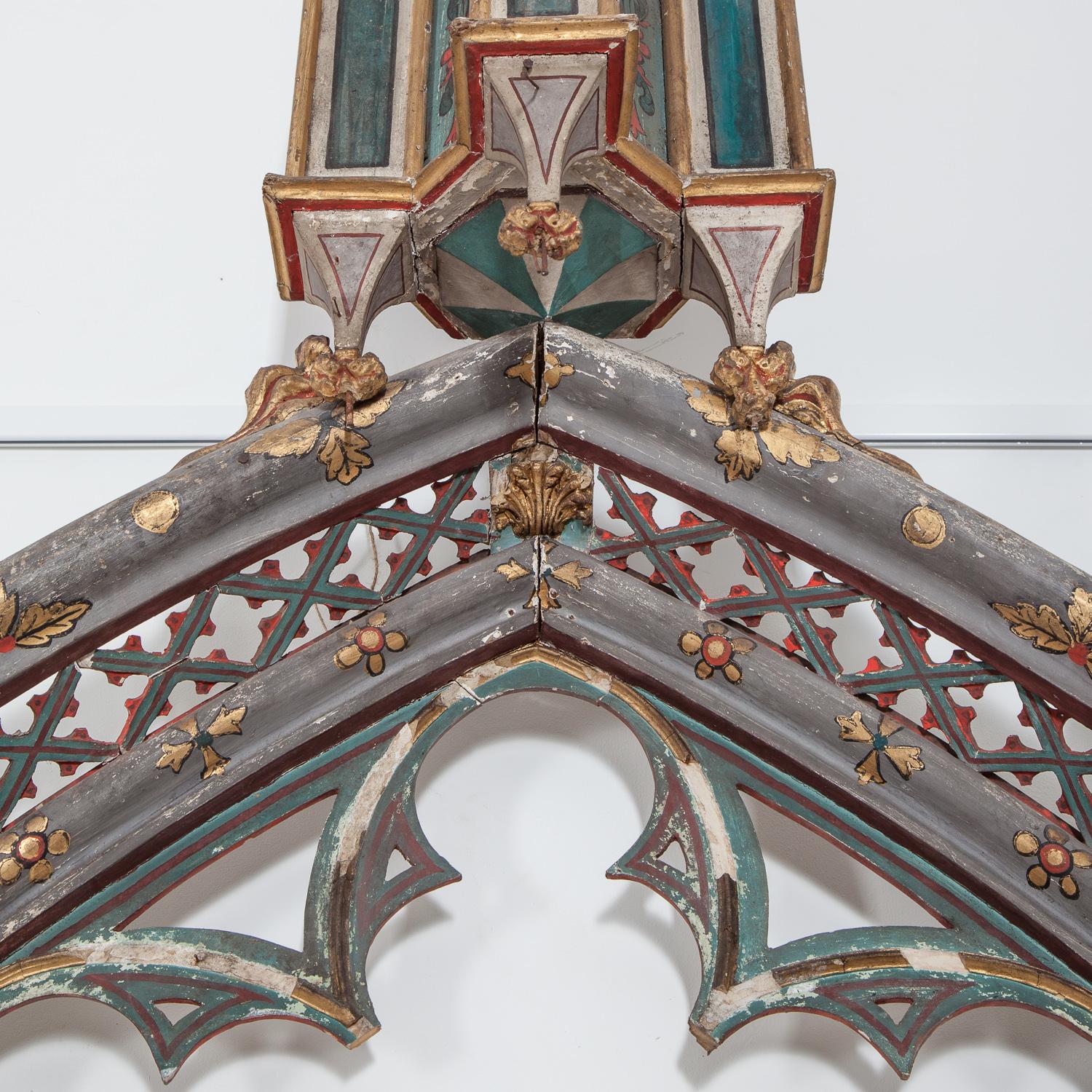 19th Century Ecclesiastical Painted Gothic Arched Frames 2