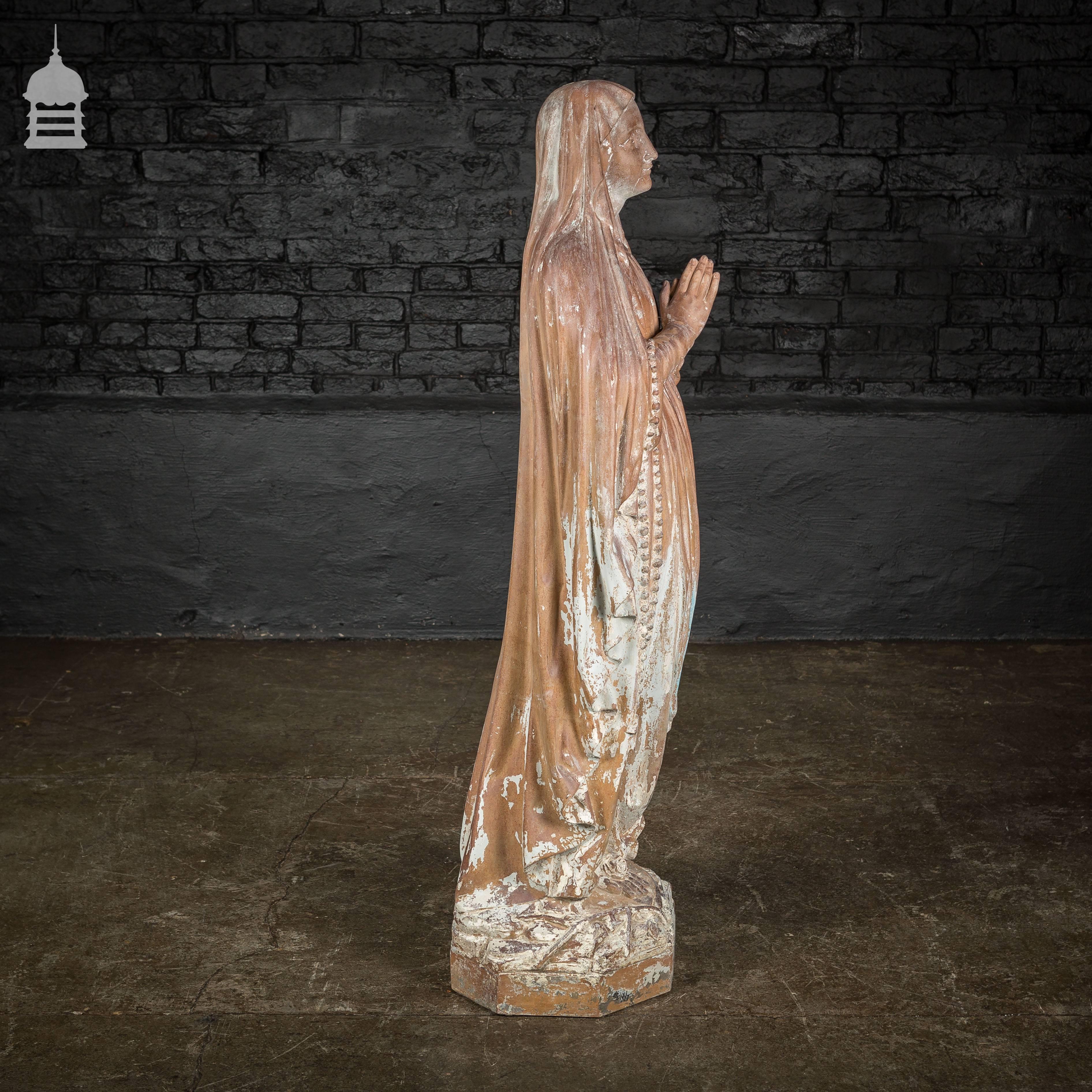 19th Century Ecclesiastical Terracotta Statue of Mary For Sale 3