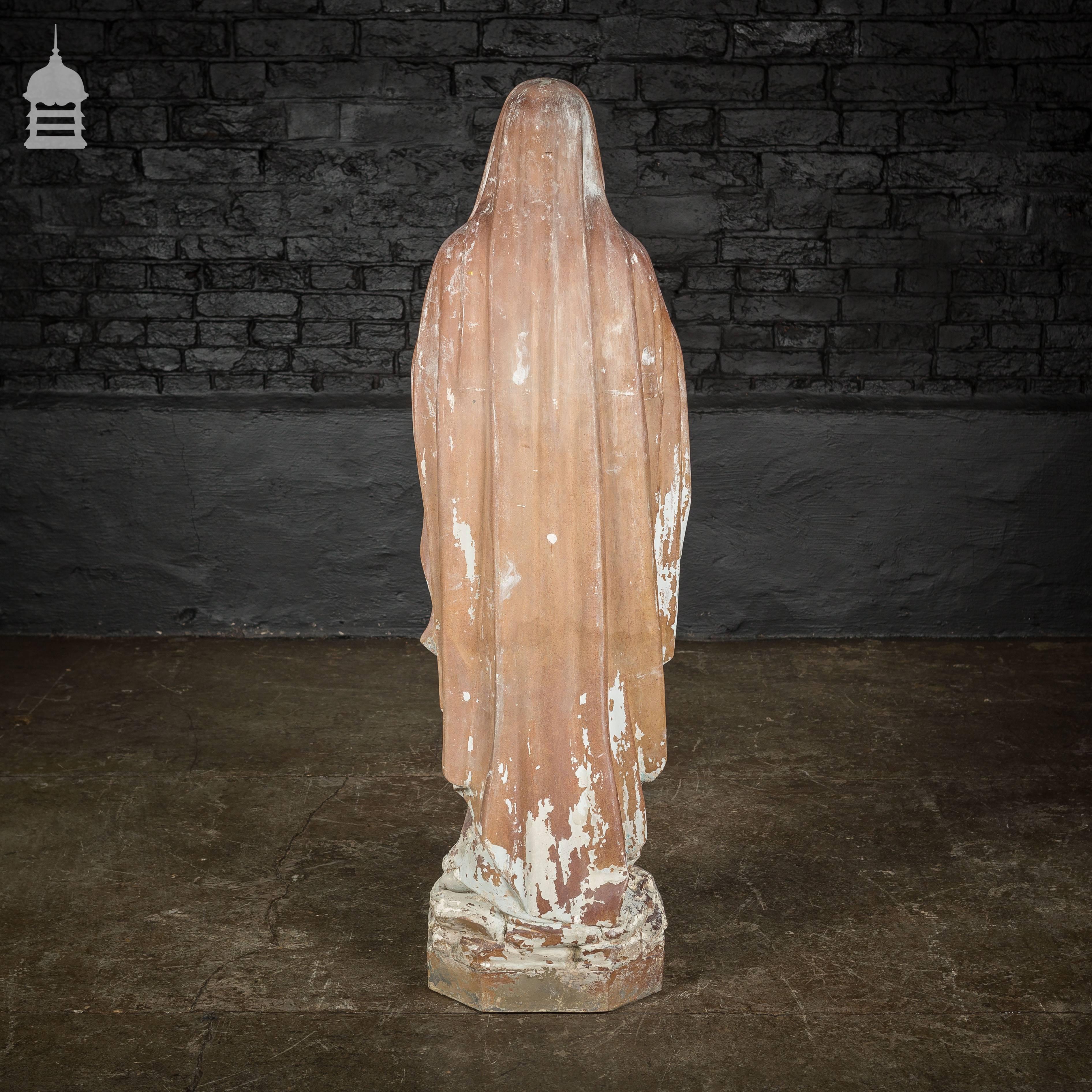 19th Century Ecclesiastical Terracotta Statue of Mary For Sale 4