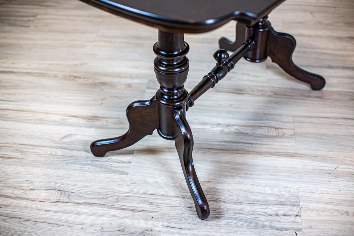 19th Century European Eclectic Walnut Living Room Table in Black For Sale 3