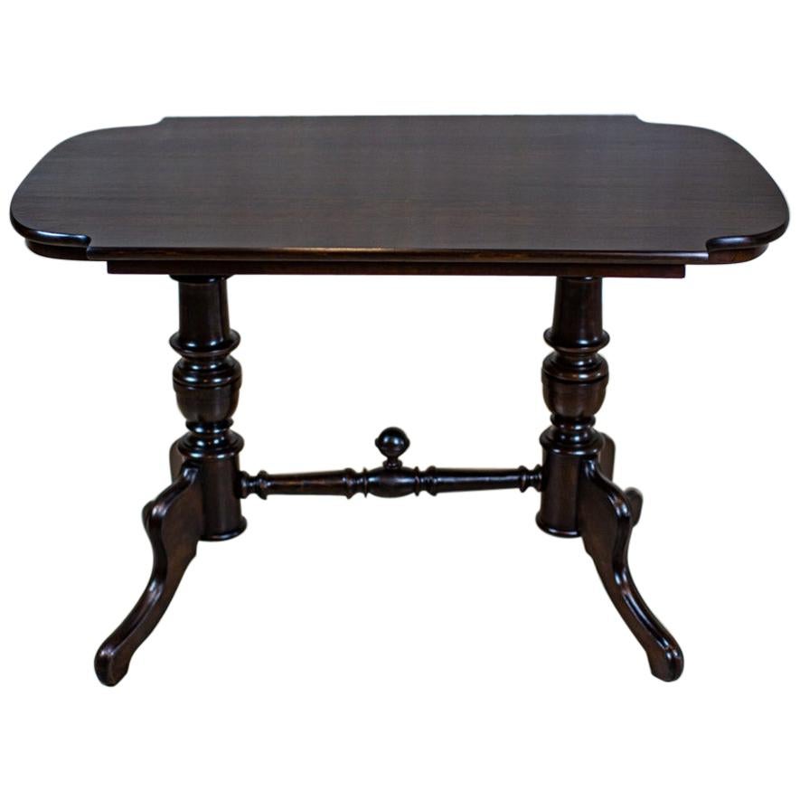 19th Century European Eclectic Walnut Living Room Table in Black