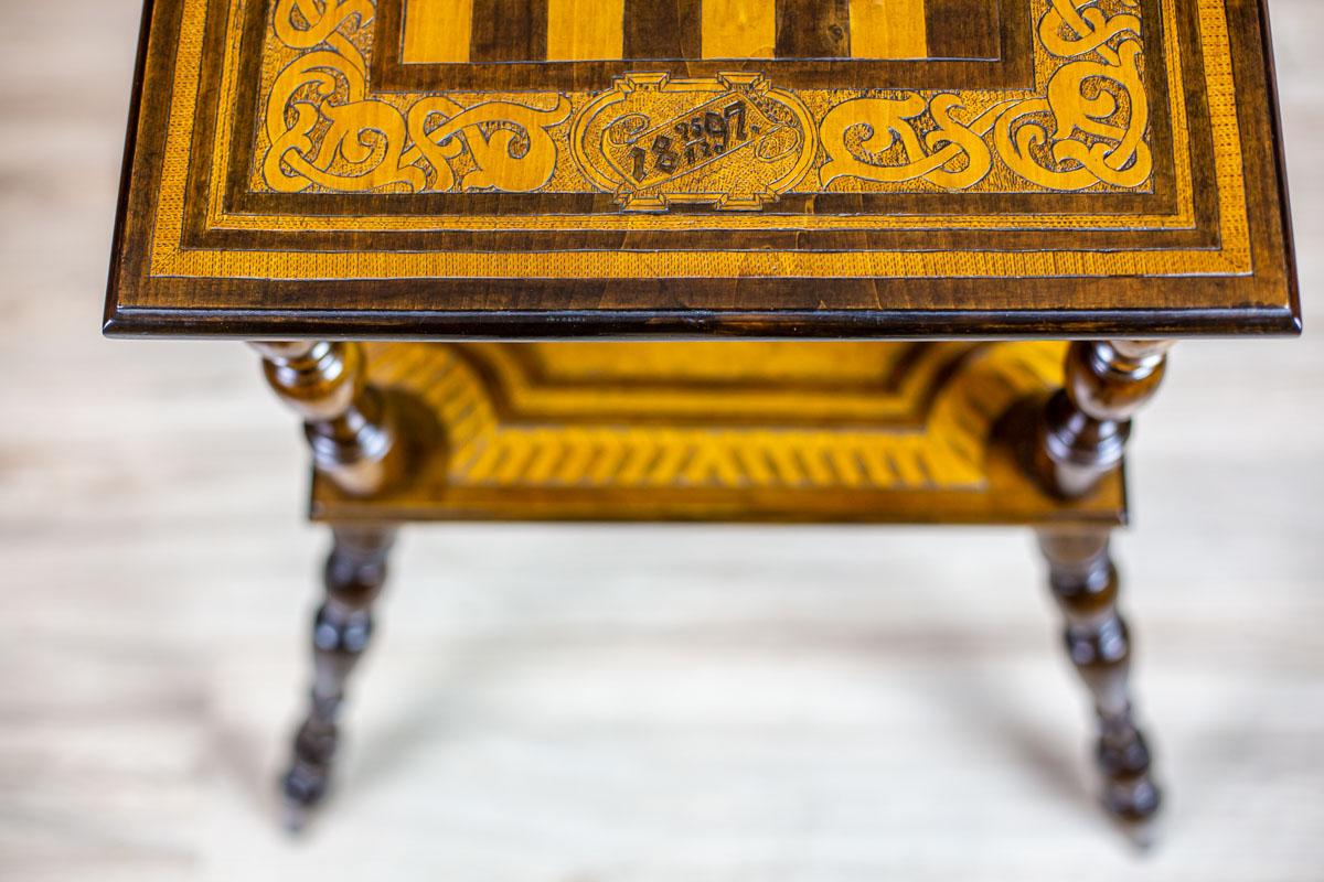 19th Century Eclectic Oak Chess Table 2