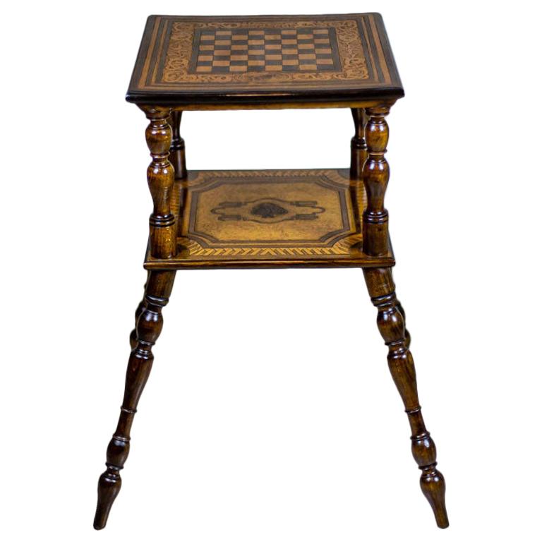 19th Century Eclectic Oak Chess Table