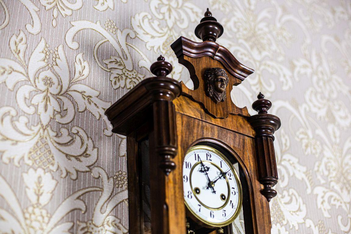 Walnut 19th Century Eclectic Regulator Wall Clock