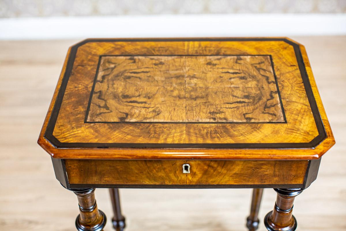 19th Century Eclectic Sewing Table with Beautifully Grained Top For Sale 5