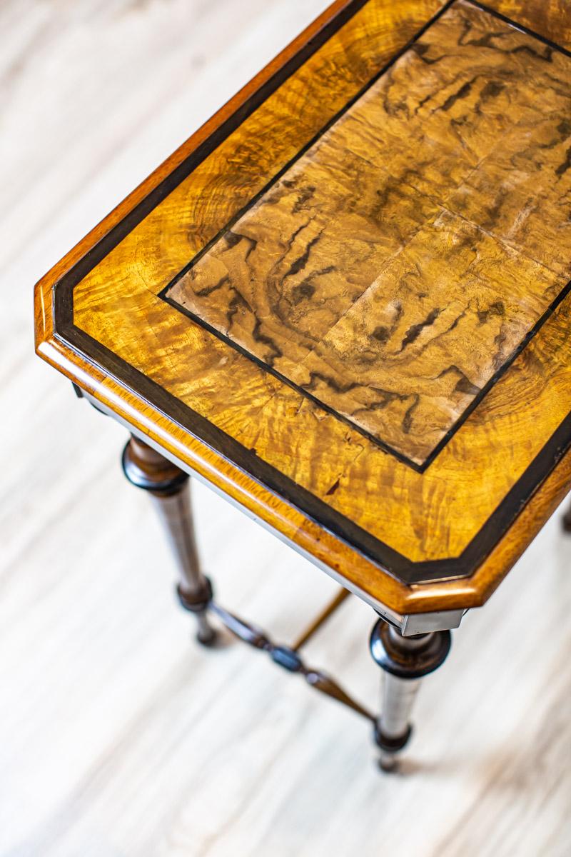 19th Century Eclectic Sewing Table with Beautifully Grained Top For Sale 7