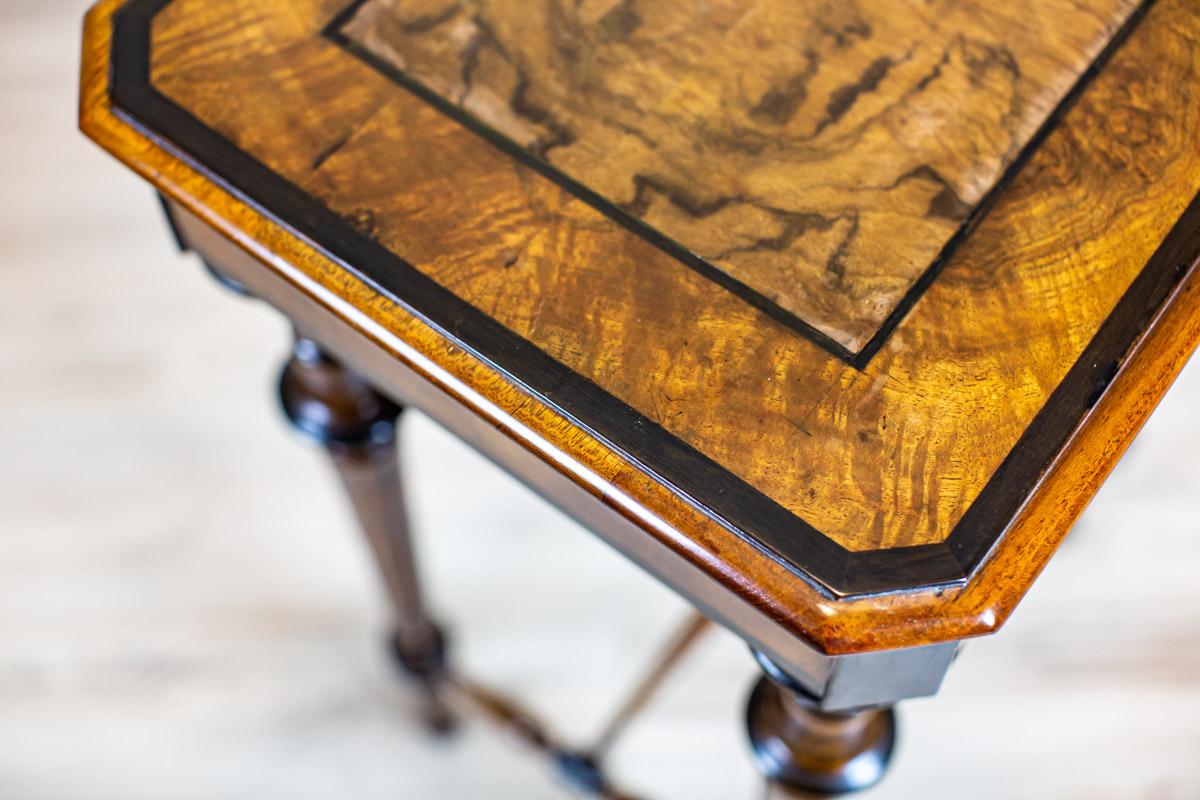 19th Century Eclectic Sewing Table with Beautifully Grained Top For Sale 8