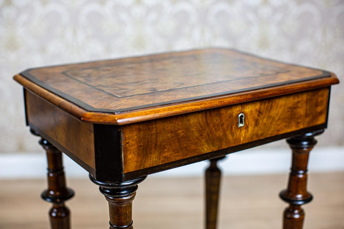 19th Century Eclectic Sewing Table with Beautifully Grained Top For Sale 6