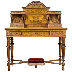 Antique 19th Century Eclectic Walnut Ladies Desk