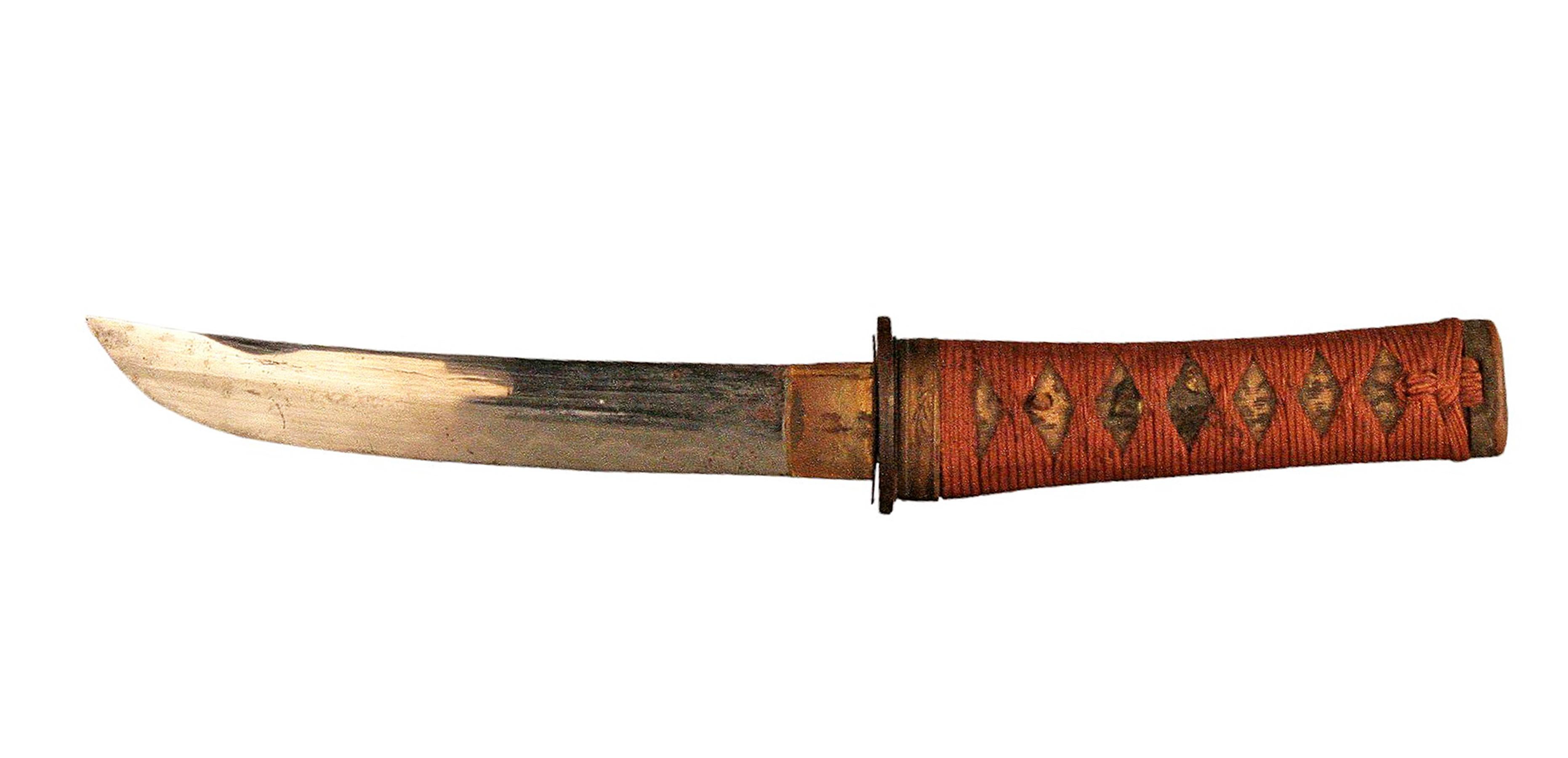 Metal 19th Century Edo-Meiji Period Samurai Tantō Knife/Short Blade Sword and Scabbard For Sale