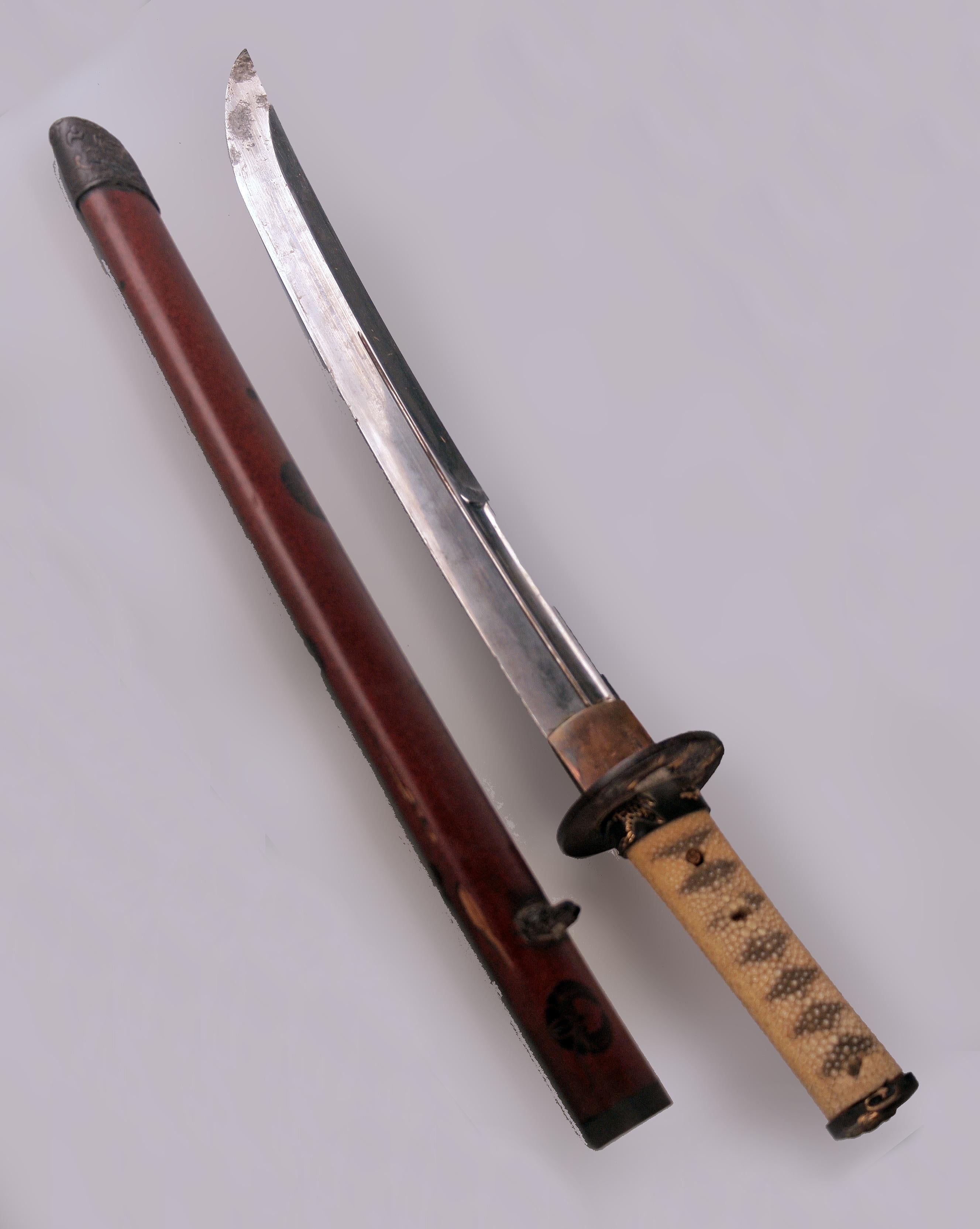 19th Century Edo-/Meiji Period Samurai Wakizashi Short Sword and Scabbard 7