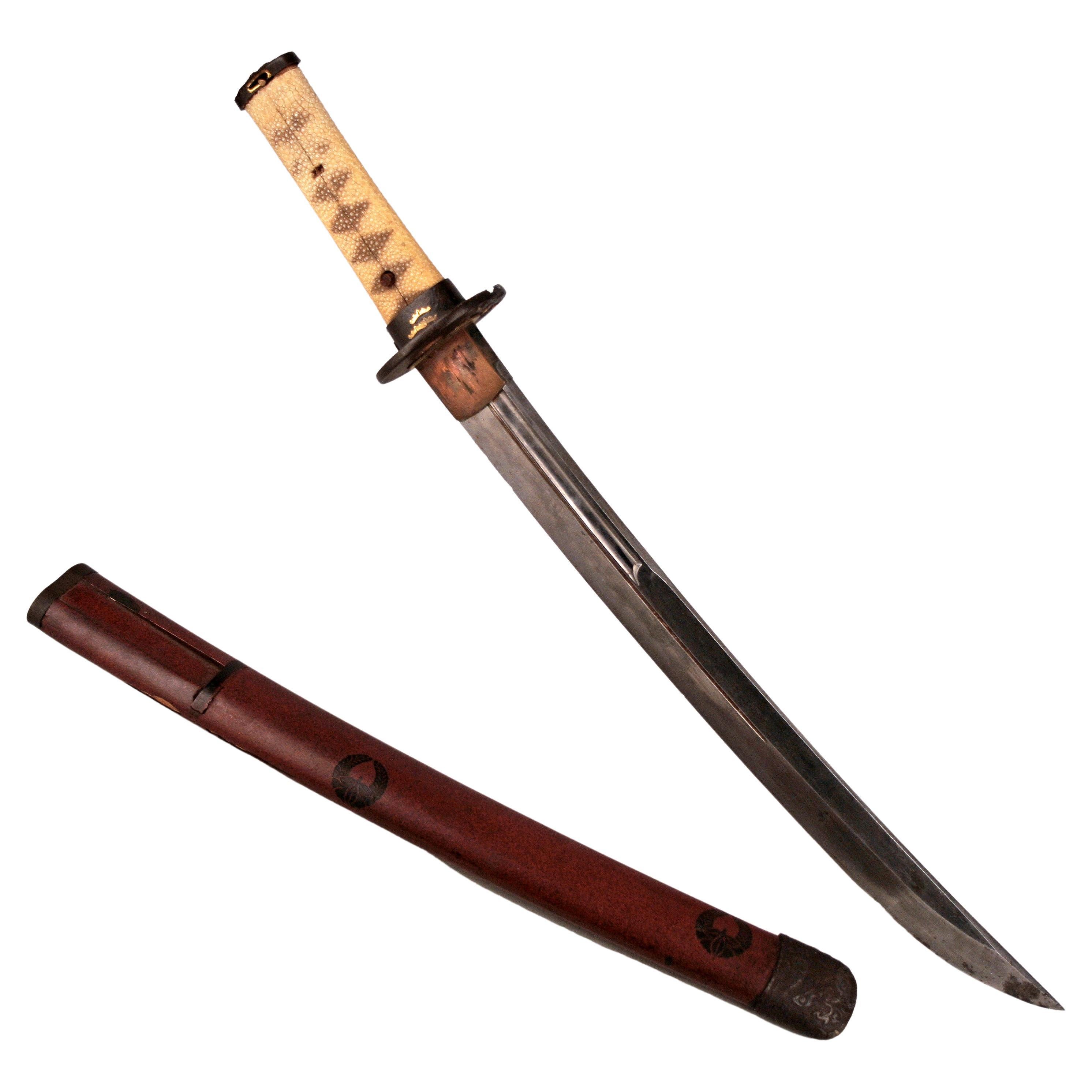 19th Century Edo-/Meiji Period Samurai Wakizashi Short Sword and Scabbard