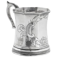 Antique 19th Century Edward Augustus Tyler Coin Silver Mug