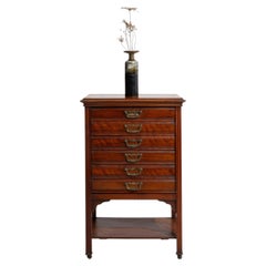 19th Century Edwardian Mahogany Chest with Brass Inlay, Five Drawers