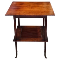 Antique 19th Century Edwardian Stained Mahogany and Brass Fittings Tiered Side Table