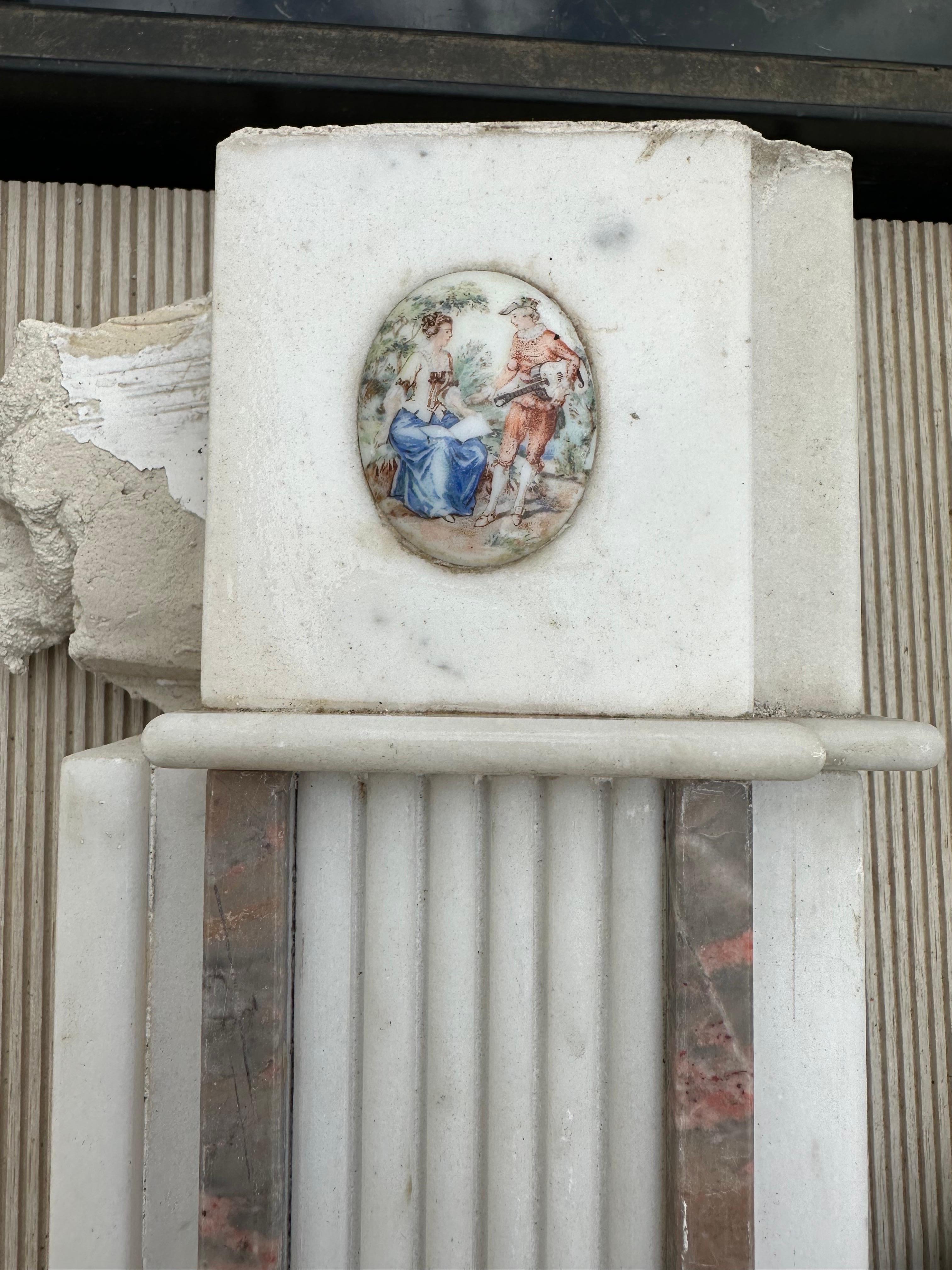 19th Century Edwardian Statutory Marble Mantel Piece For Sale 6