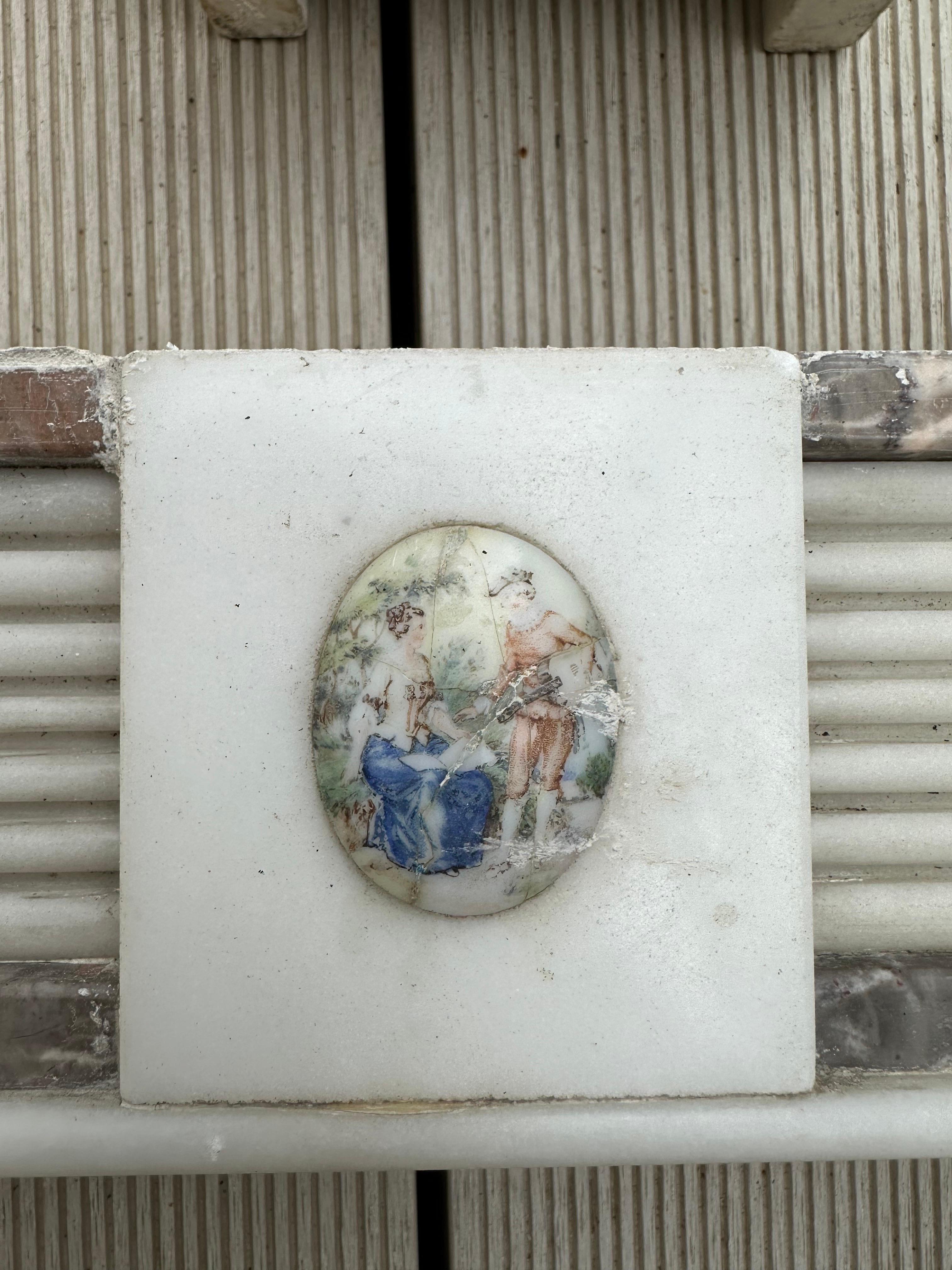 19th Century Edwardian Statutory Marble Mantel Piece In Good Condition For Sale In Southall, GB
