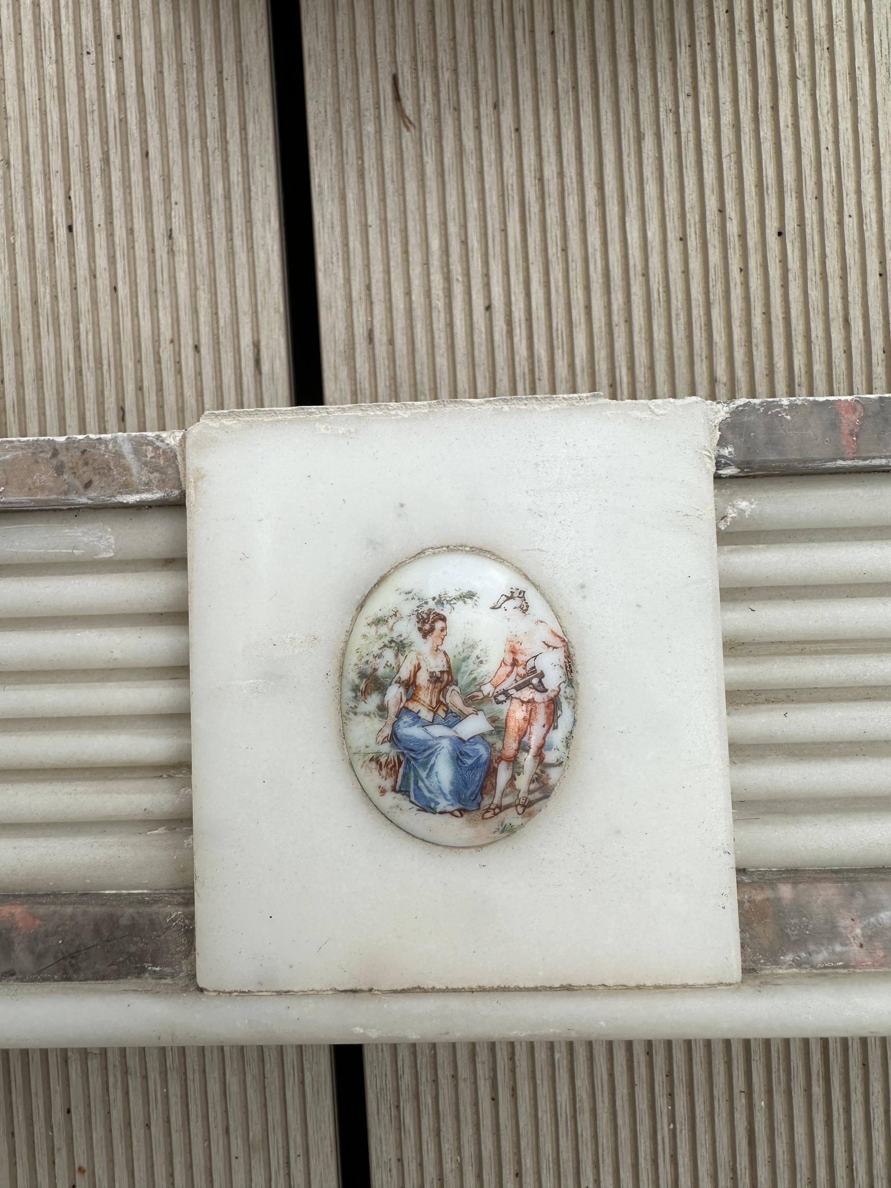 19th Century Edwardian Statutory Marble Mantel Piece For Sale 1