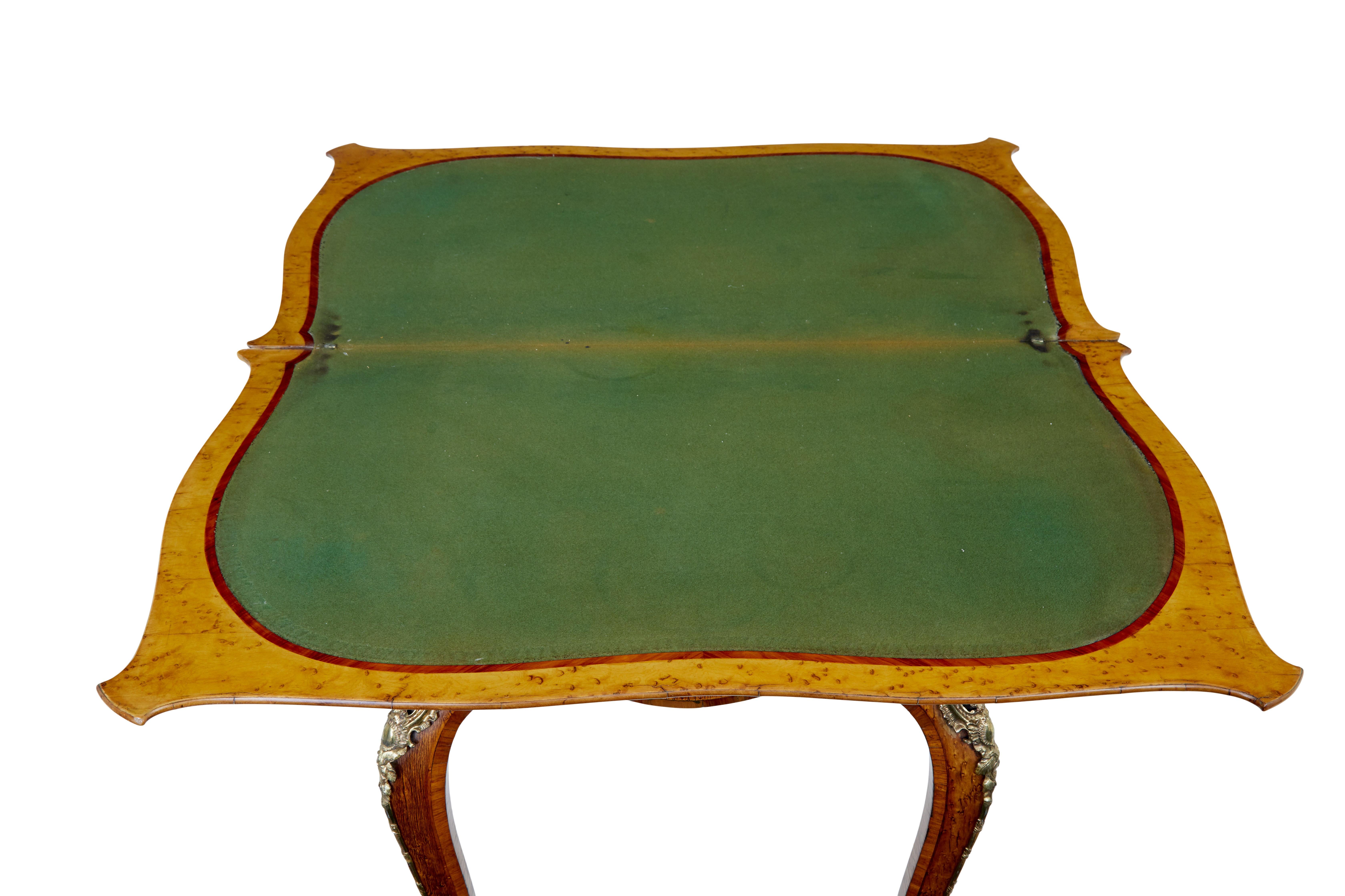 Hand-Carved 19th Century Edwards and Roberts Bird’S-Eye Maple Card Table For Sale