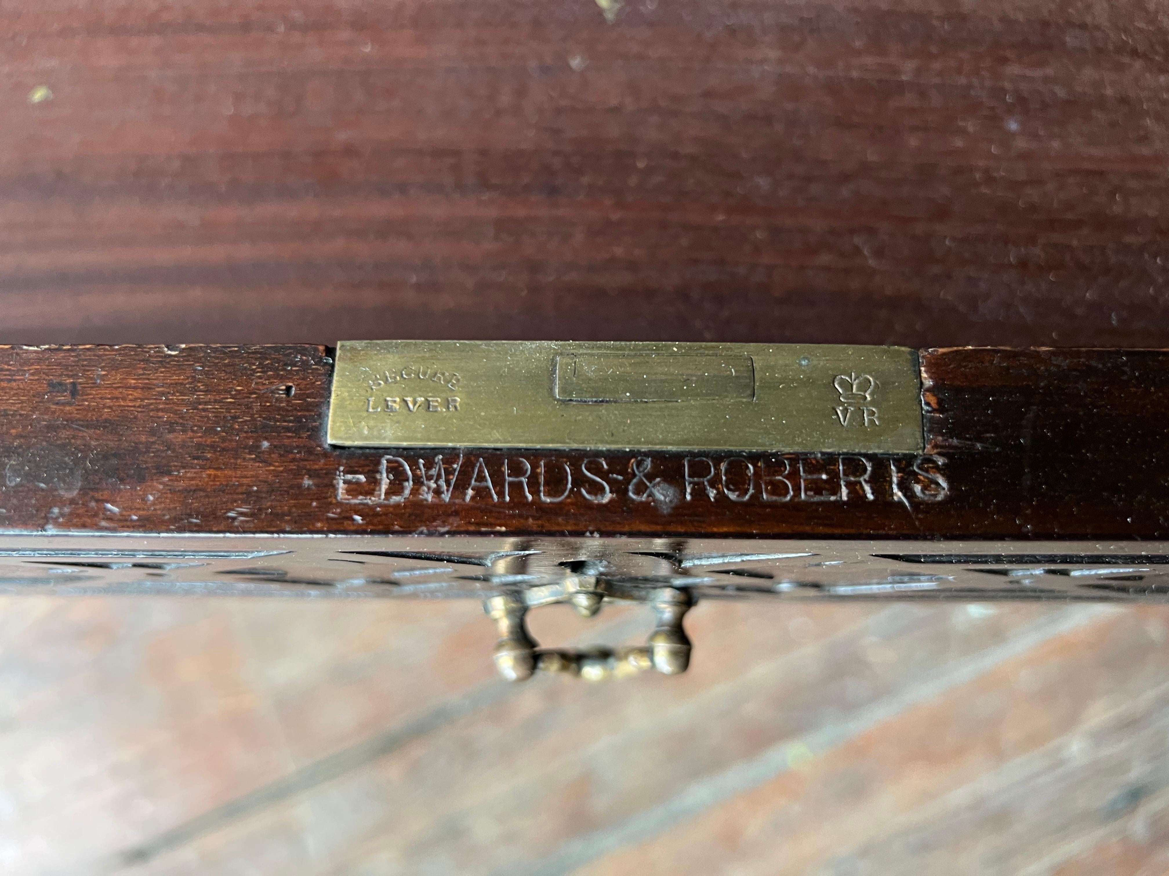 19th Century Edwards and Roberts Leather Top Desk with Faux Bamboo Legs In Good Condition For Sale In Charleston, SC