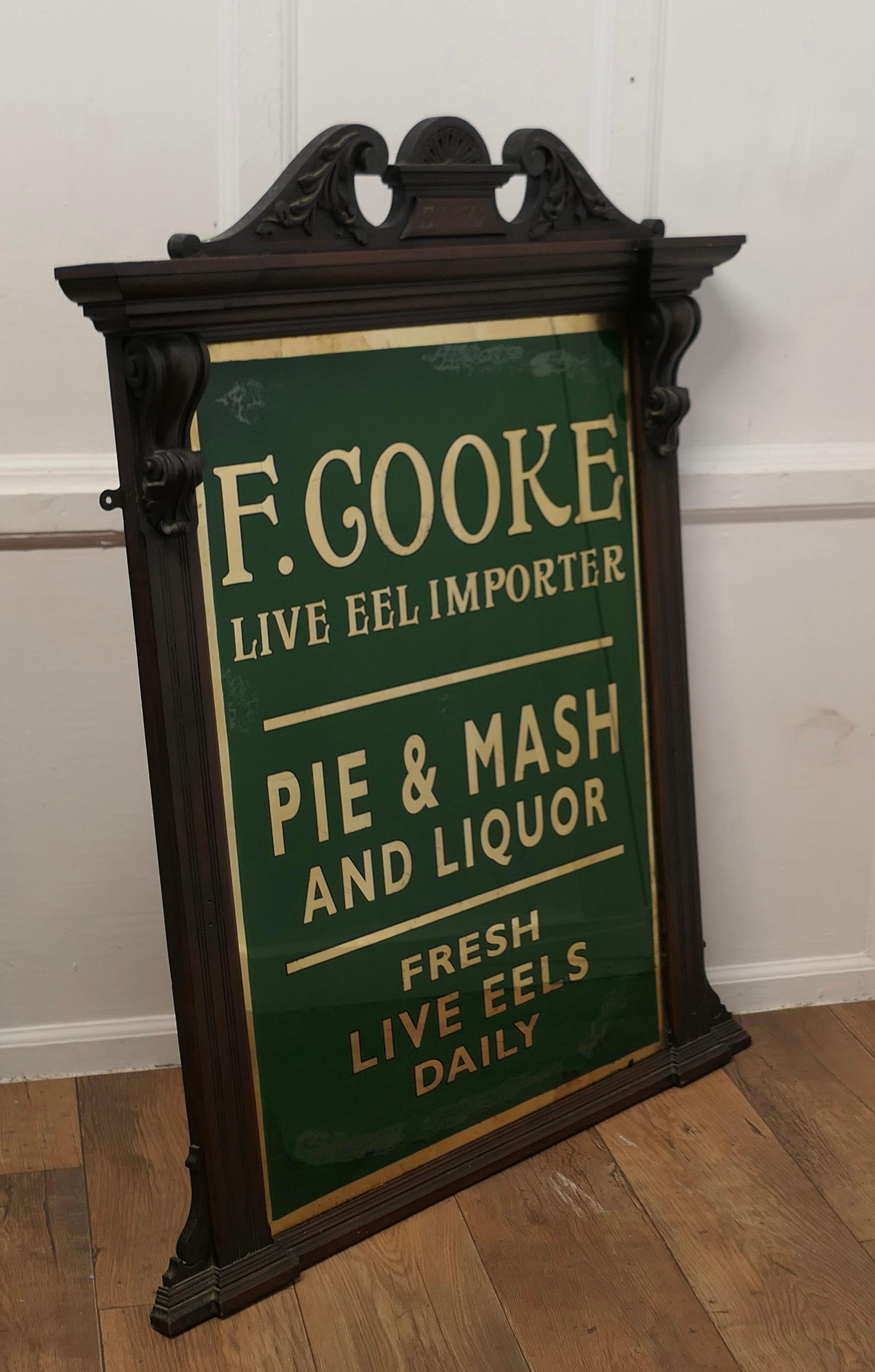  19th Century Eel and Pie Shop Advertising Wall Mirror Sign    1