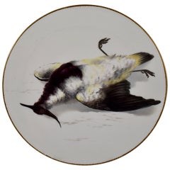 19th Century EF Bodley Staffordshire Dead Game Aesthetic Cabinet Plate, A Plover