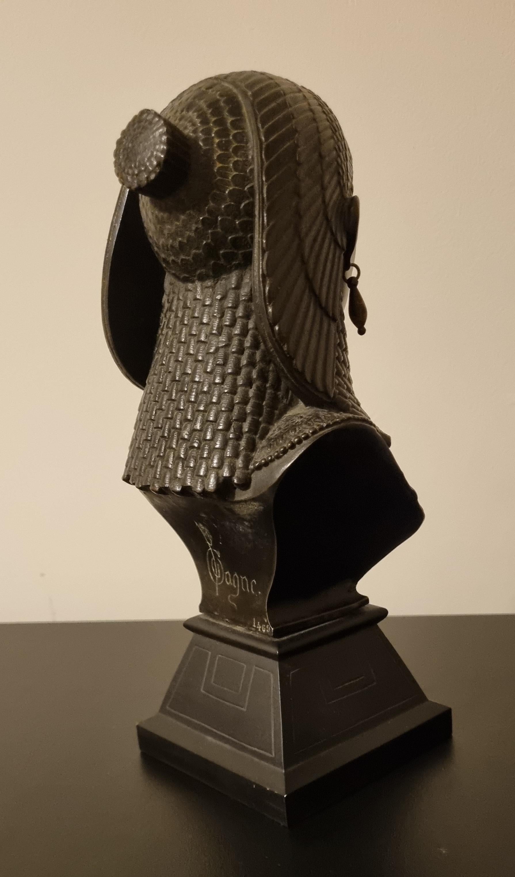 19th Century Egyptian Revival Bronze Bust Of Cleopatra By Paul Auguste Gagne in vendita 2