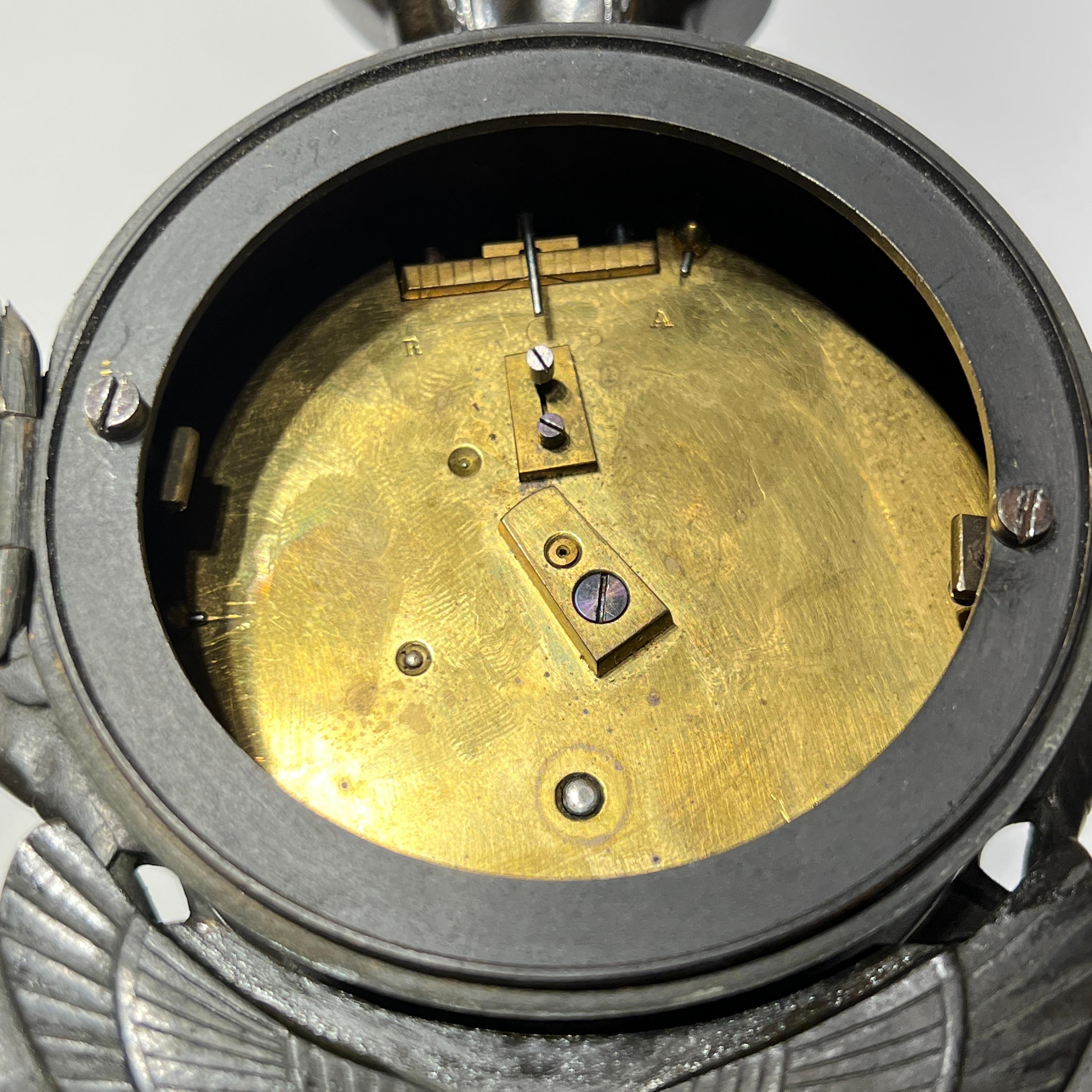 19th Century Egyptian Revival Bronze Mantel Clock For Sale 11