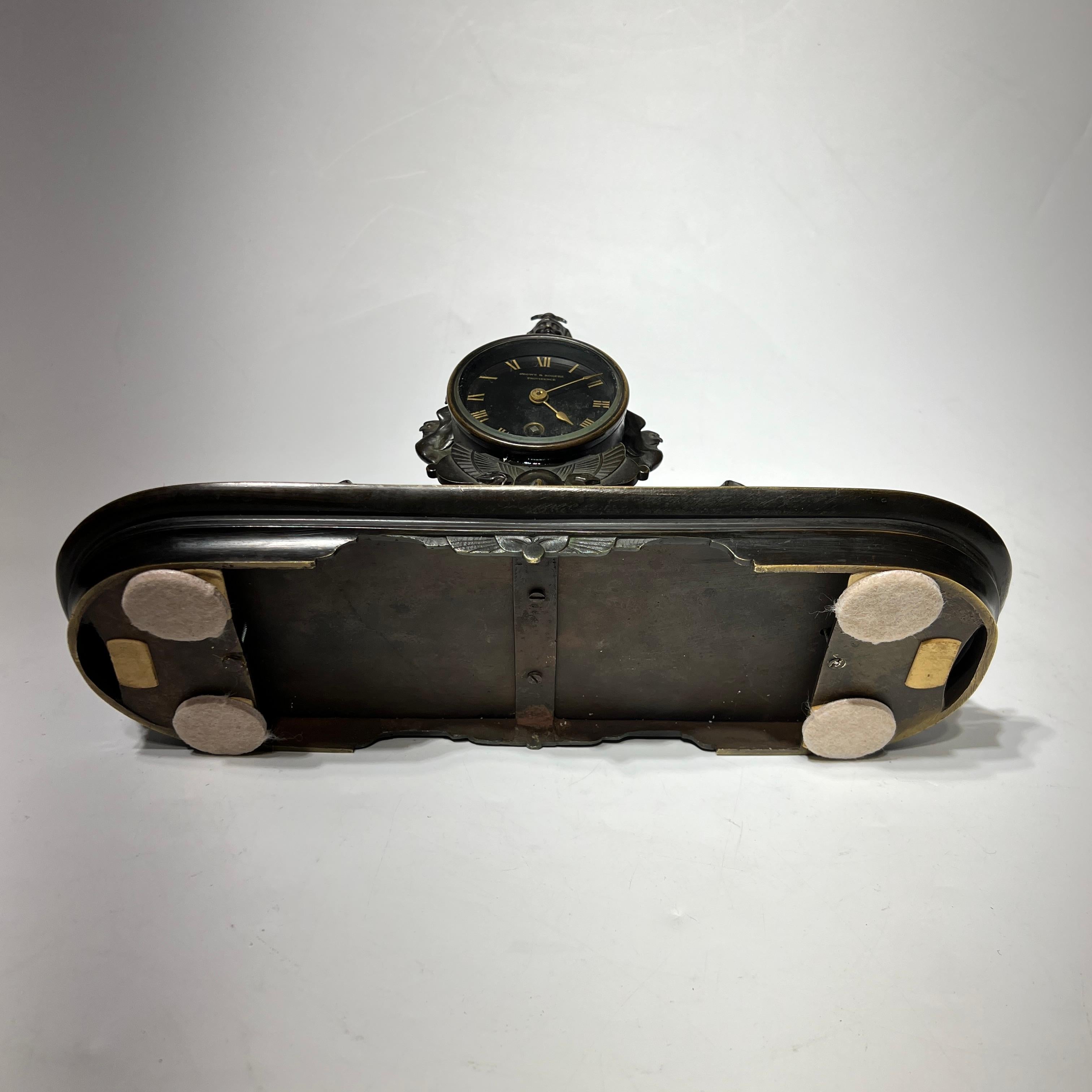 19th Century Egyptian Revival Bronze Mantel Clock For Sale 12