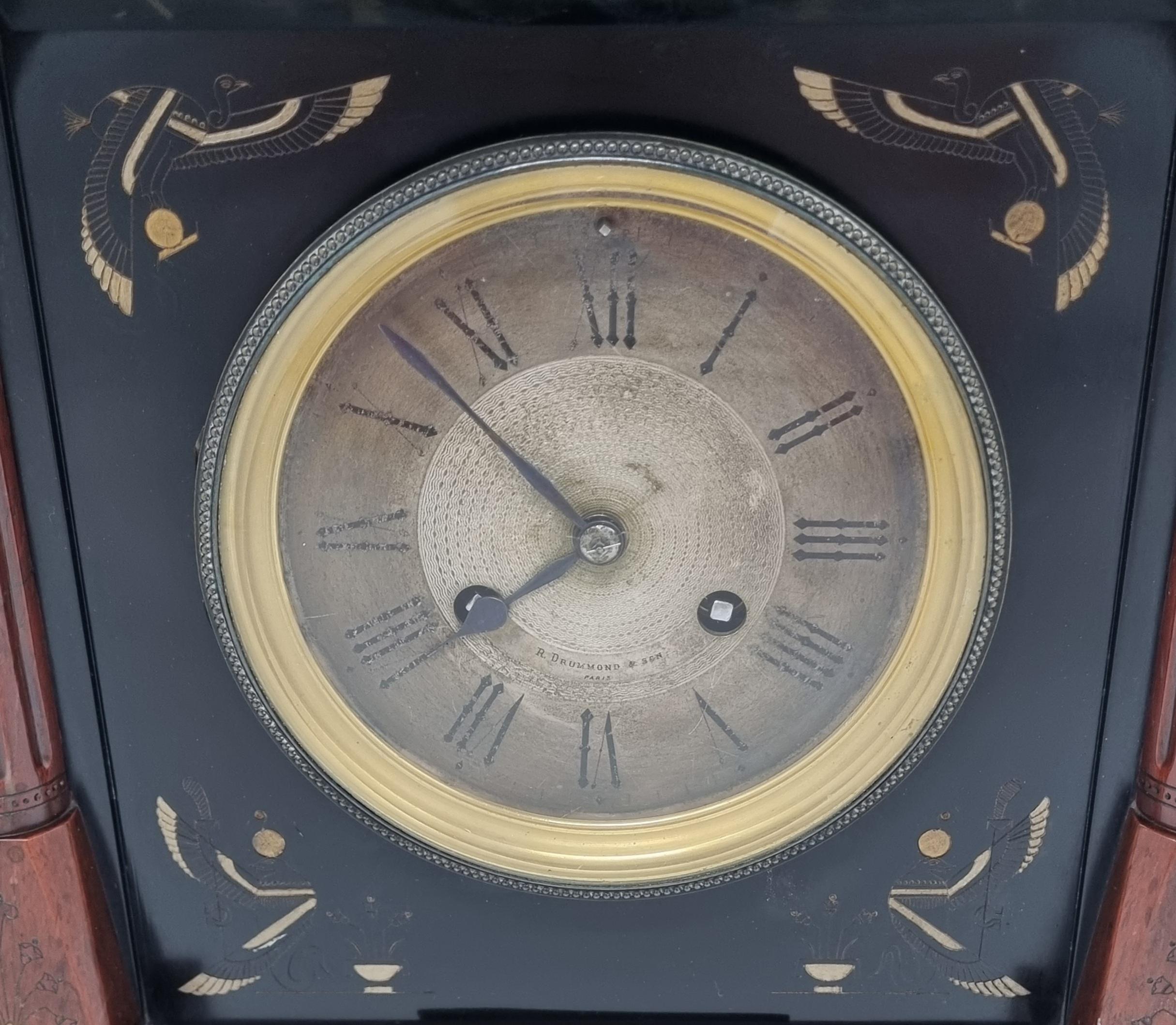 Horloge de cheminée néo-égyptienne du 19e siècle de la Stirling High School en vente 1