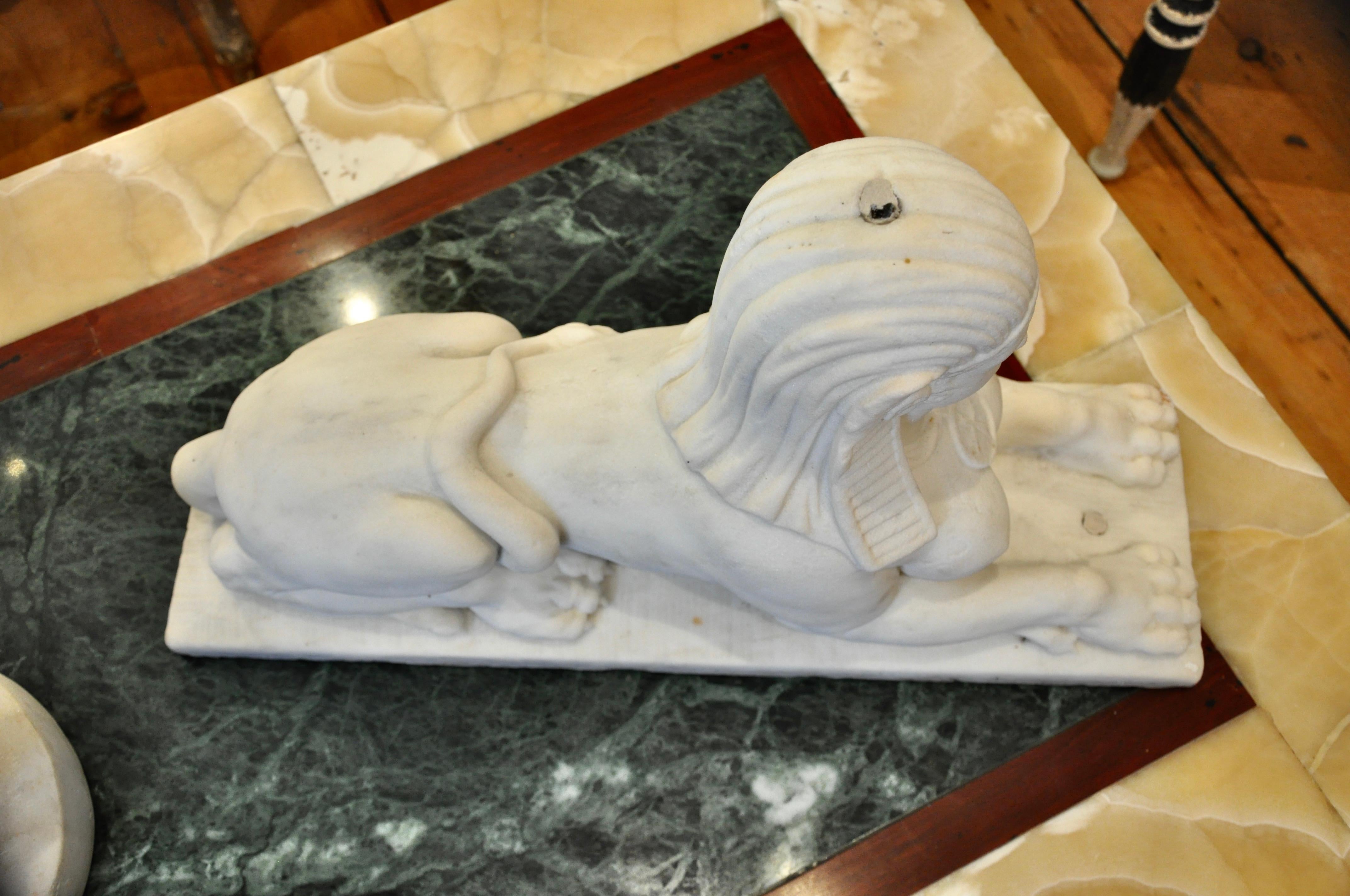 Unknown 20th Century Egyptian Revival Marble Sphinx
