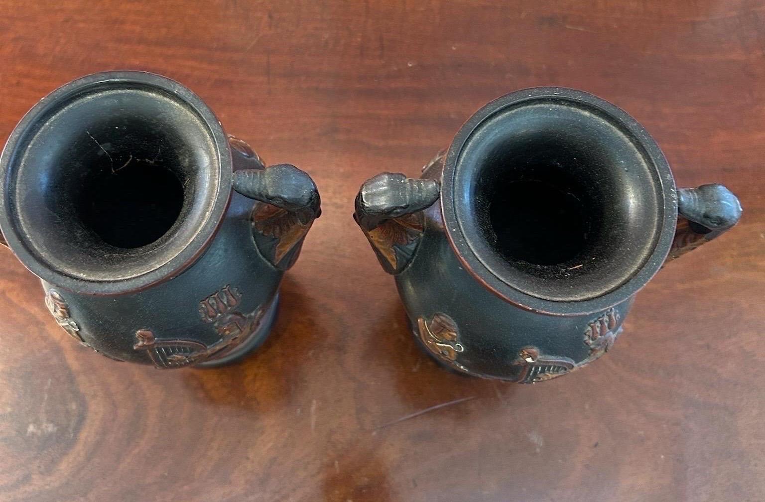 19th Century Egyptomania Urns by Wilhelm Schiller.