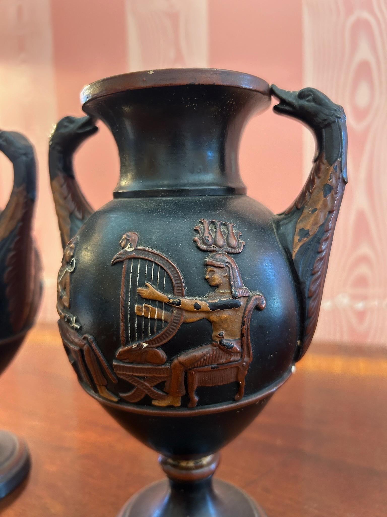 19th Century Egyptomania Urns by Wilhelm Schill For Sale 1