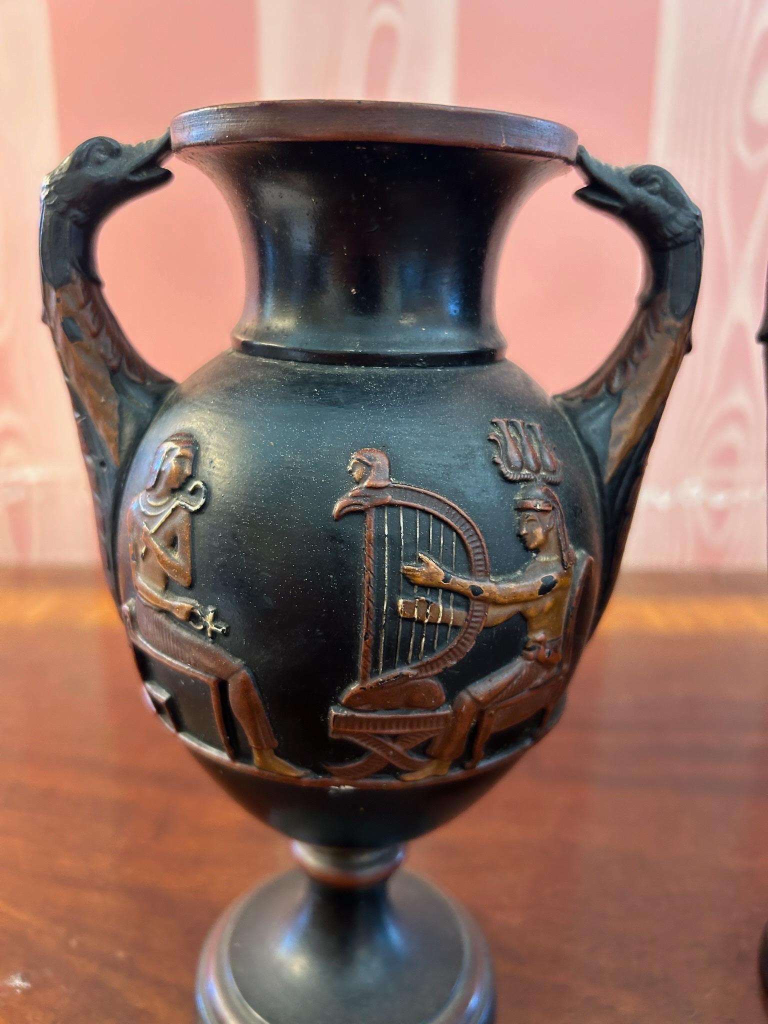 19th Century Egyptomania Urns by Wilhelm Schill For Sale 2