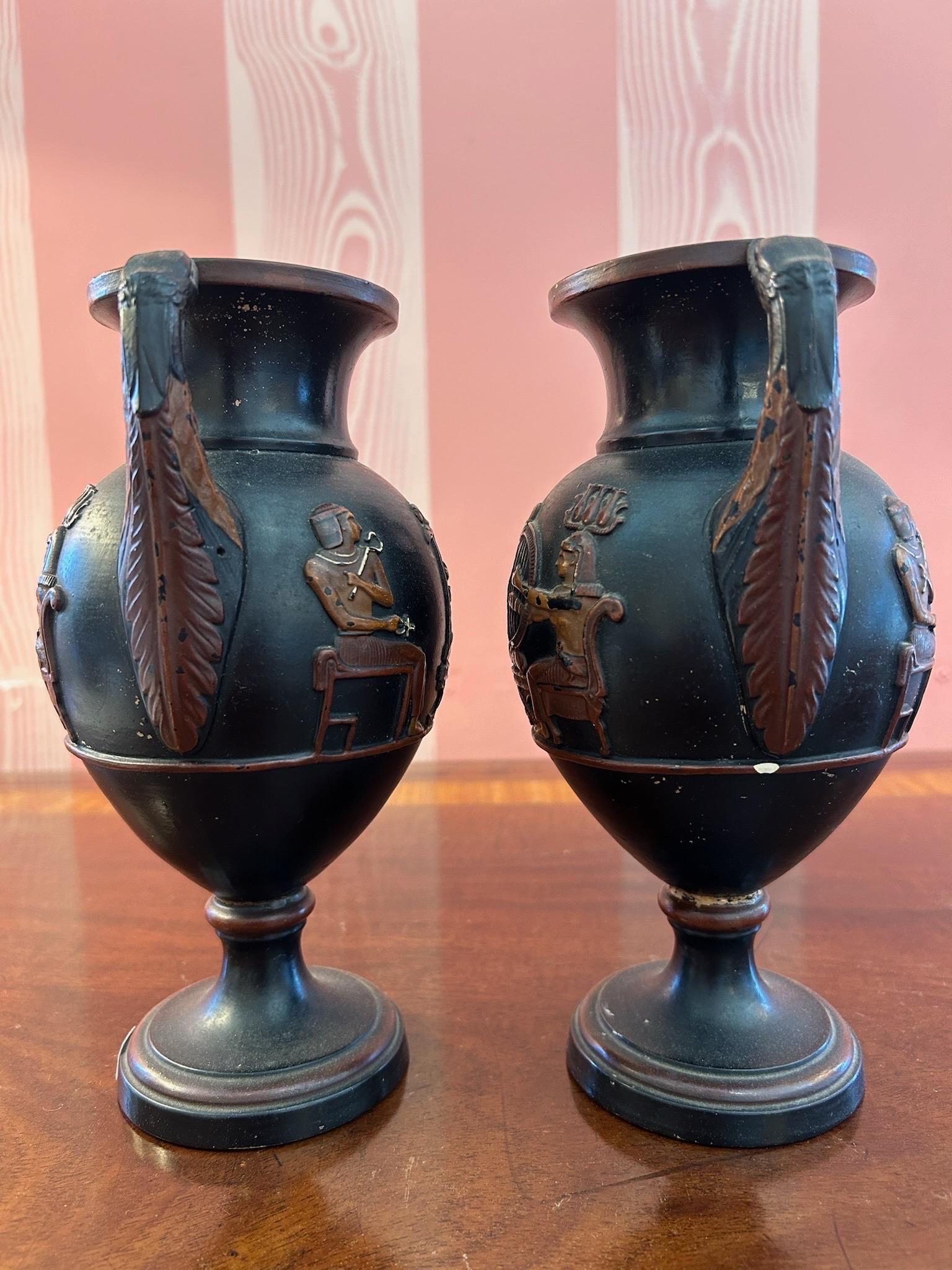 19th Century Egyptomania Urns by Wilhelm Schill For Sale 3
