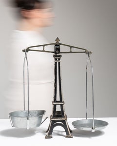 19th Century Eiffel Tower-Shaped Metal Scale, French Scientific Tool