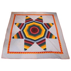 19th Century Eight Point Star Quilt from Pennsylvania