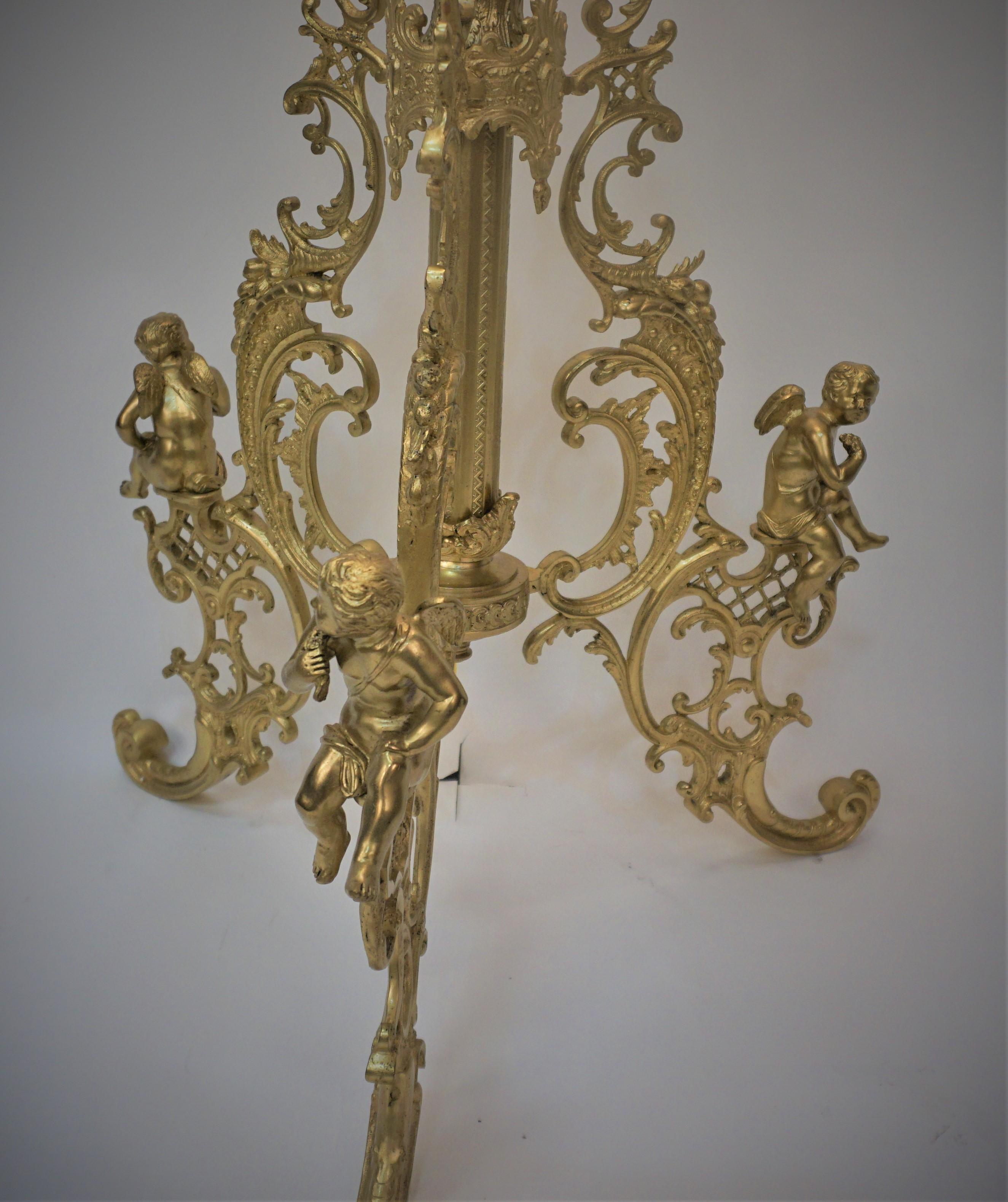 19th Century Electrefied Bronze Floor Oil Lamp In Good Condition For Sale In Fairfax, VA