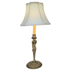 19th Century Electrified Bronze Candlestick Lamp